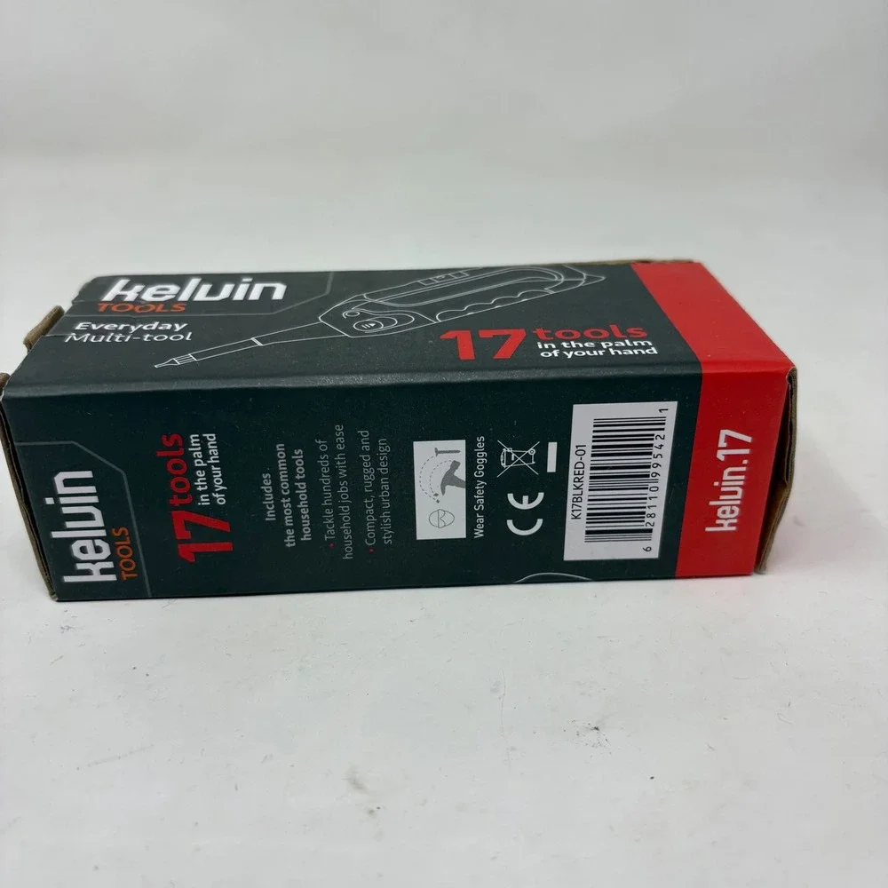 Kelvin 17 Everyday Multi-tool Compact 17-in-1 Household Hand Tool K17BLKRED-01